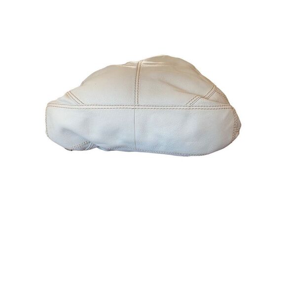 Lucky Brand ivory and brown leather drawstring hobo bag - Picture 7 of 8